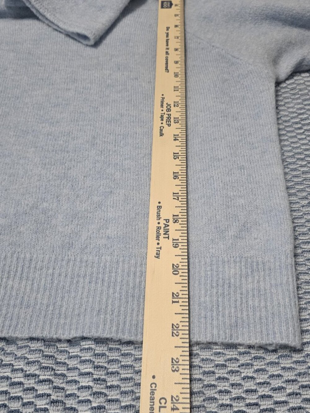H&M Divided Light Blue Cowl Neck Wool Blend Alpaca Sweater Soft Cozy Size Large - Picture 7 of 7